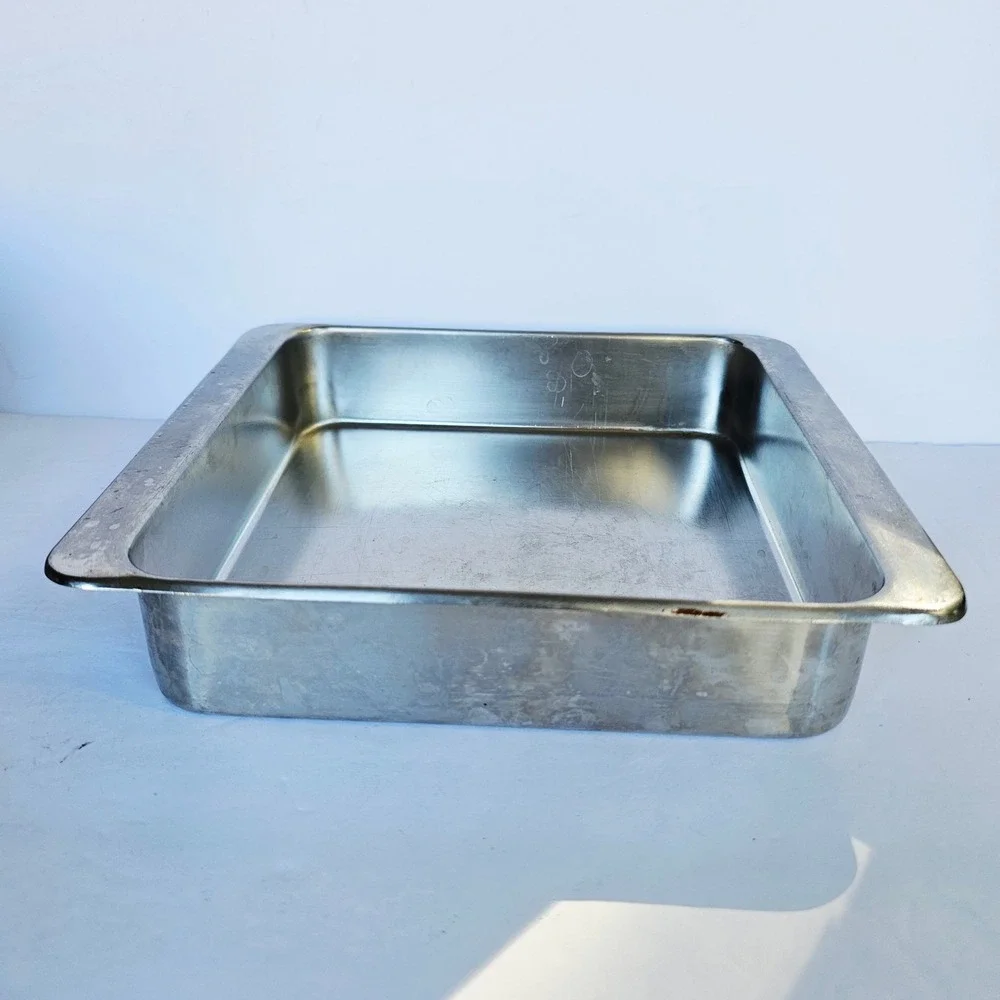 Vintage Revere Ware 1801 Stainless Steel 8x8x2 Square Cake Pan 2518 USA Bakeware